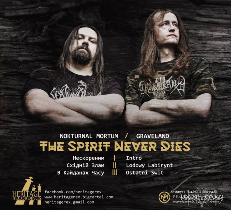 GRAVELAND / NOKTURNAL MORTUM "The Spirit Never Dies" track list